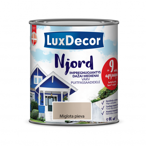 Medienos dažai LUXDECOR Njord, 0,75l miglota pieva