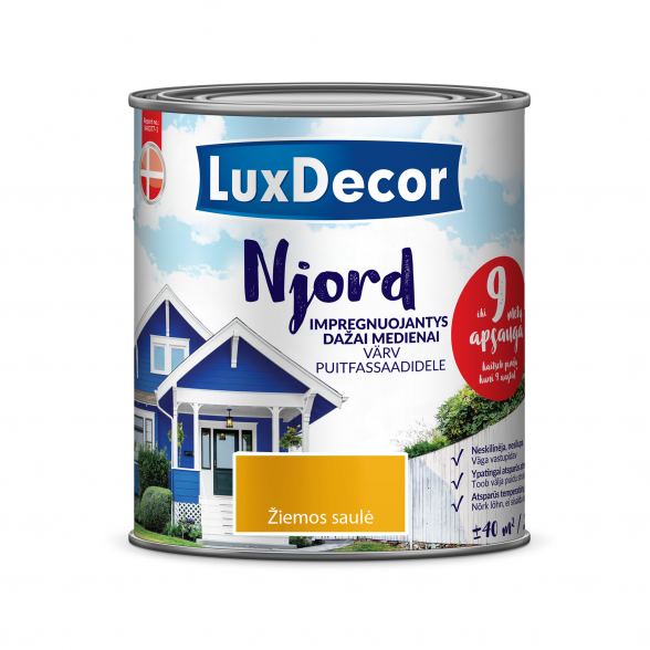 Medienos dažai LUXDECOR Njord, 0,75l žiemos saulė