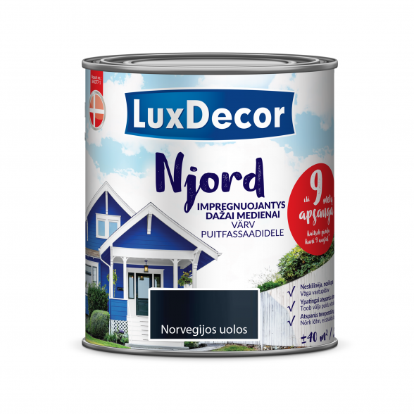 Medienos dažai LUXDECOR Njord, 0,75l Norvegijos uolos