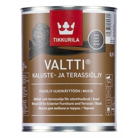 Aliejus medienai TIKKURILA Valtti Kaluste, 0,9l juoda sp.