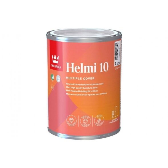 Baldų dažai TIKKURILA Helmi 10 A bazė, 0,9l balta sp.