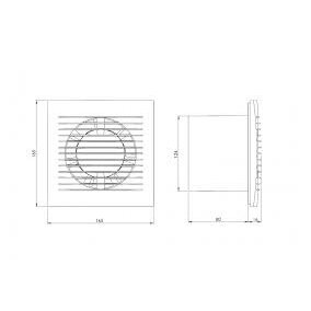 125MM ELEKTROS VENTILIATORIUS SU LAIDU IR JUNGIKLIU E-EXTRA 1