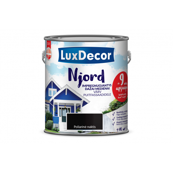 Medienos dažai LUXDECOR Njord, 2,5l poliarinė naktis