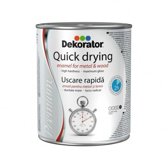 Alkidinė emalė DEKORATOR Extra, 2,5l juoda sp.