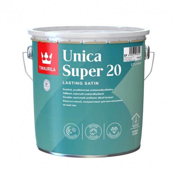 Lakas TIKKURILA Unica Super 20, 2,7l pusiau matinis