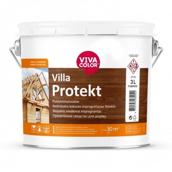 Medienos impregnantas VIVACOLOR Villa Protekt, 3l bespalvis