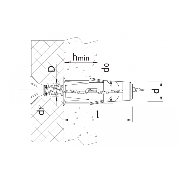 Kaištis RAWLPLUG R-S10-UNO-05/50, 5x24mm 1