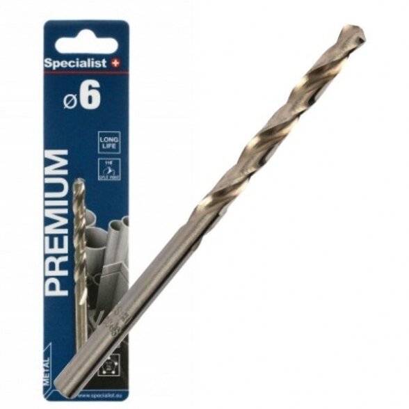 Metalo grąžtas SPECIALIST+ Premium, 6mm