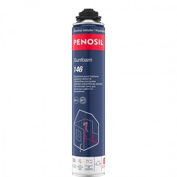 Montavimo putos PENOSIL Gunfoam 146, 750ml šviesiai geltona sp.