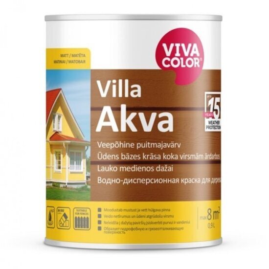 Dažai medienai VIVACOLOR Villa Akva C bazė, 0,9l