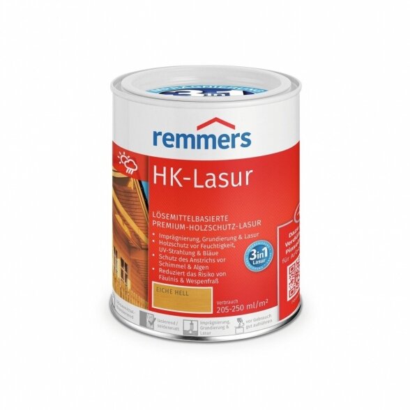 Medienos impregnantas REMMERS HK Lasur Hemlock, 0,75l cuga sp.