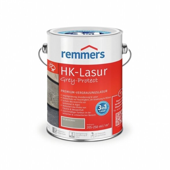Medienos impregnantas REMMERS HK Lasur Grey Protect, 0,75l