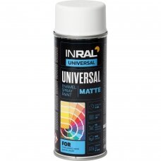 Aerozoliniai dažai INRAL UNIVERSAL, balta matinė (RAL9003), 400ml