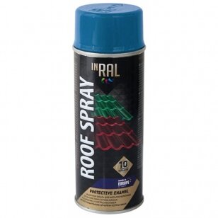 Aerozoliniai dažai stogo dangai INRAL ROOF SPRAY, mėlyna (RAL5005), 400ml