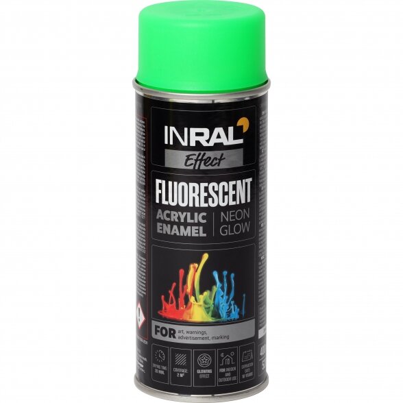 Aerozoliniai dažai INRAL FLUORESCENT žali, 400ml