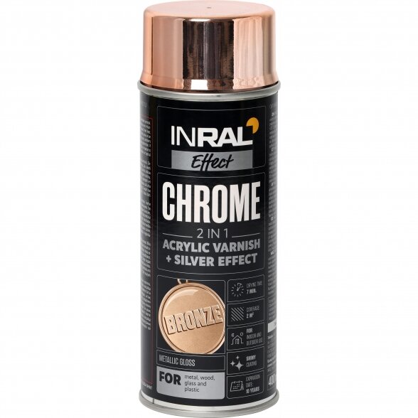 Aerozolinis lakas INRAL CHROME, Varinis, 400ml