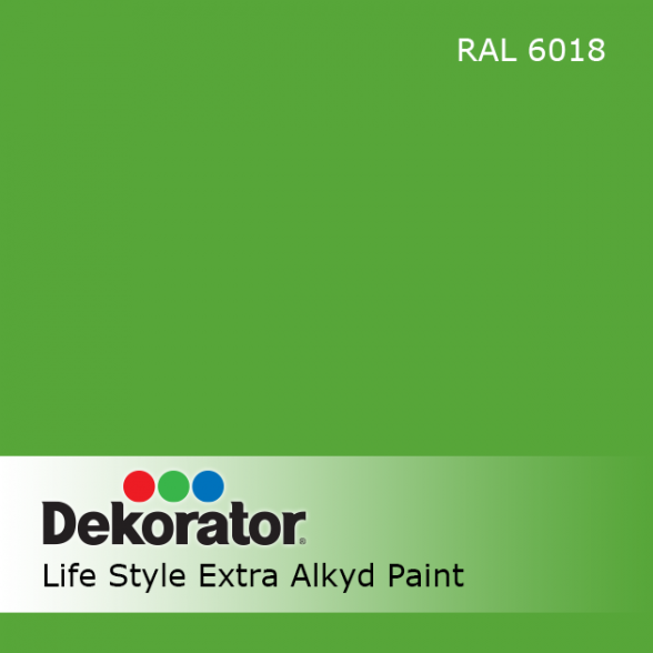 Alkidinė emalė DEKORATOR Extra, 0,75l šviesiai žalia sp. 1