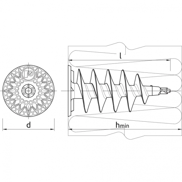 Kaištis polistirolui RAWLPLUG B-ISO50, 28x55 mm 4vnt. 2