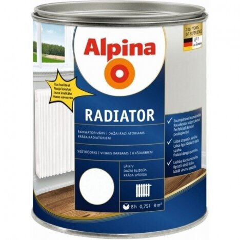 Dažai radiatoriams ALPINA Radiator, 750ml