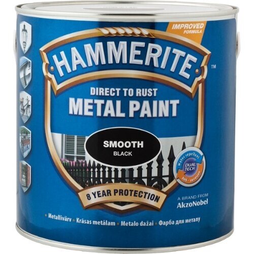Metalo dažai HAMMERITE Smooth Finish, 2,5l juoda sp.