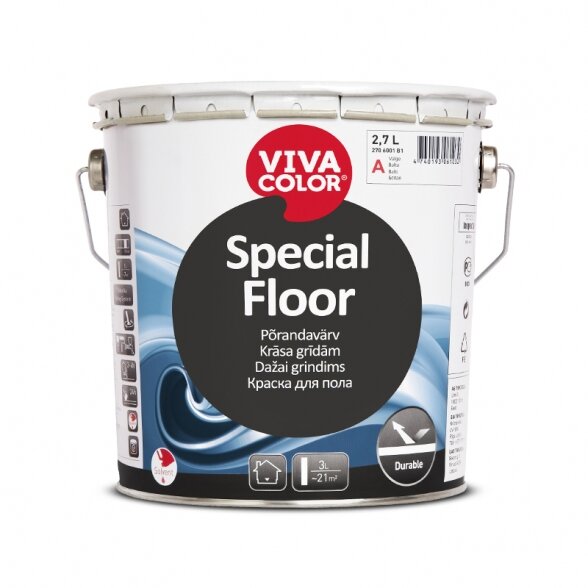 Grindų dažai VIVACOLOR Special Floor A bazė, 2,7l