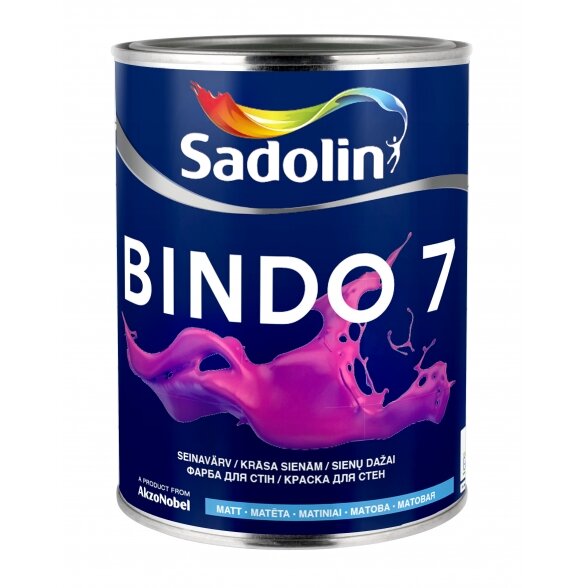 Dažai SADOLIN Bindo 7 A bazė, 1l balta sp.