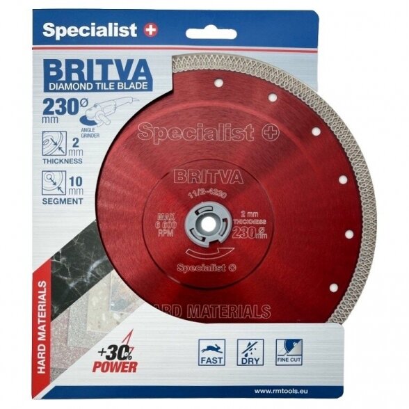 Deimantinis pjovimo diskas SPECIALIST+ Britva, 230x2x22mm 1