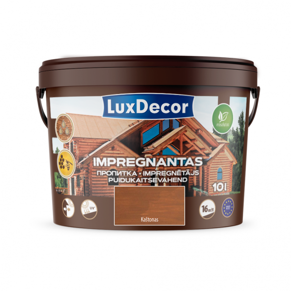 Medienos impregnantas LUXDECOR, 10l kaštono sp.