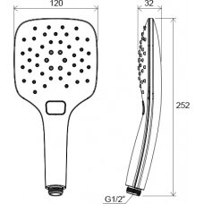 DUŠO GALVUTĖ AIR, 1F-A, 120mm BALTA RAVAK 959.10