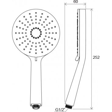 Dušo galvutė Flat XXL961.00 dušo galvutė Flat XXL 3 funkcijos, 140 mm 1