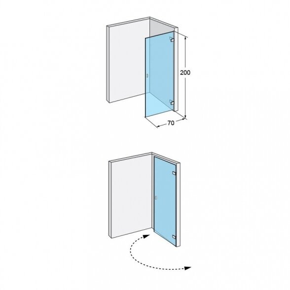 Dušo durys IDO Design 70, dešininės 4