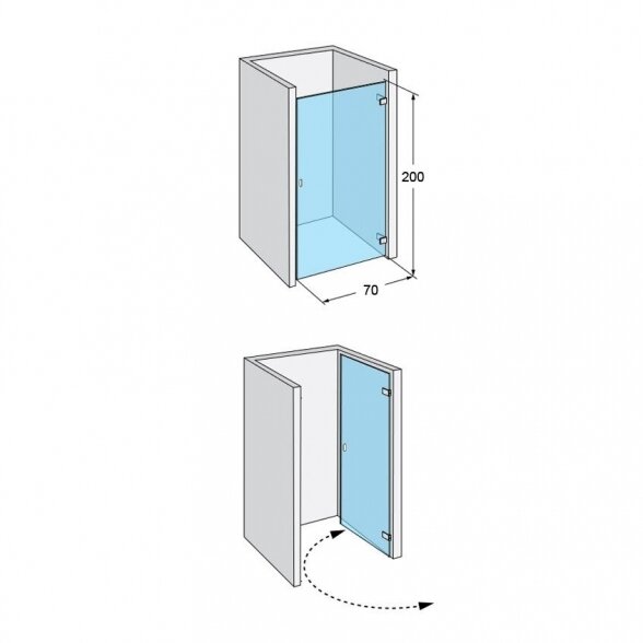 Dušo durys IDO Design 70, kairinės 5