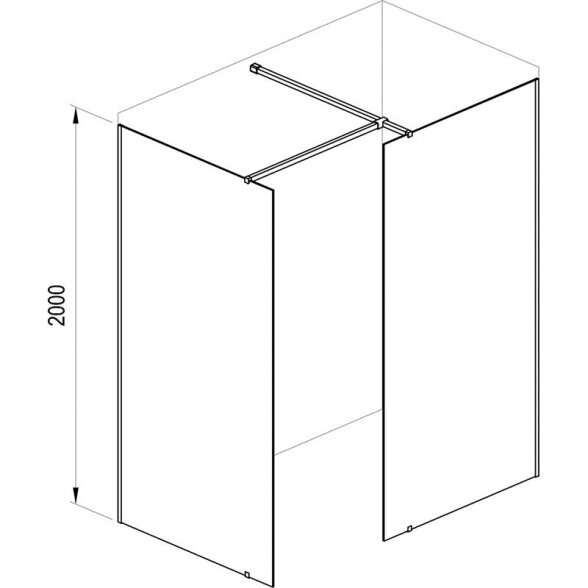 Laikiklis ir atramos rinkinys dušo kabinai RAVAK W SET-90 Wall/Corner blizgus 2