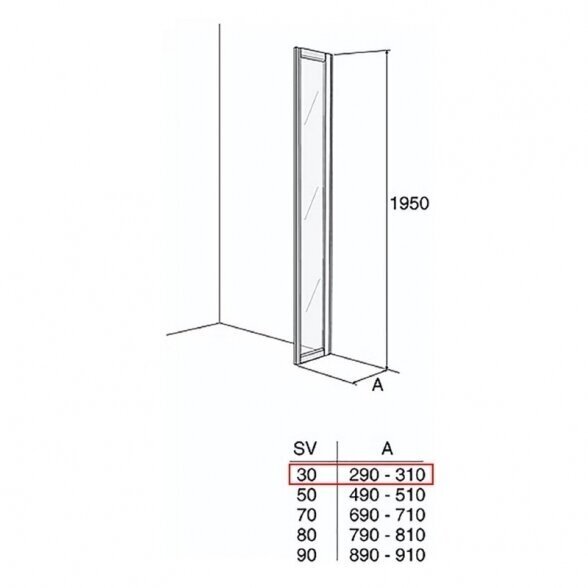 Dušo sienelė Ifö Solid SV VF 3 White, matinis stiklas 1