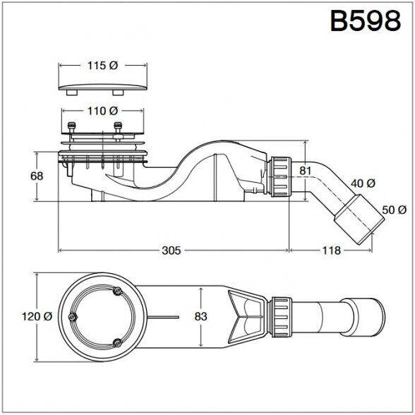 Dušo sifonas BETTE B598-000 3