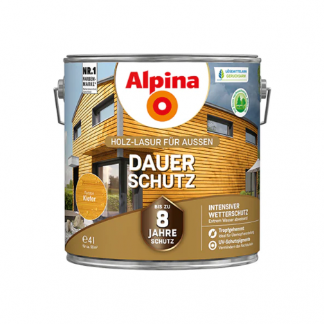 Medienos impregnantas ALPINA Dauer Schutz, 4l pušies sp.