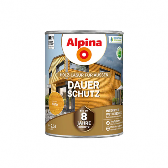 Medienos impregnantas ALPINA Dauer Schutz, 2,5l pušies sp.