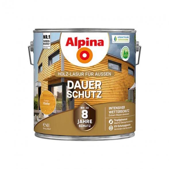 Medienos impregnantas ALPINA Dauer Schutz, 4l pušies sp.