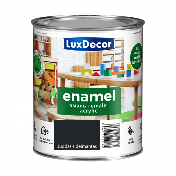 Akrilinė emalė LUXDECOR, 0,75l juodasis deimantas