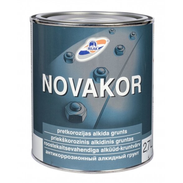 Metalo gruntas RILAK Novakor, 0,9l pilkas