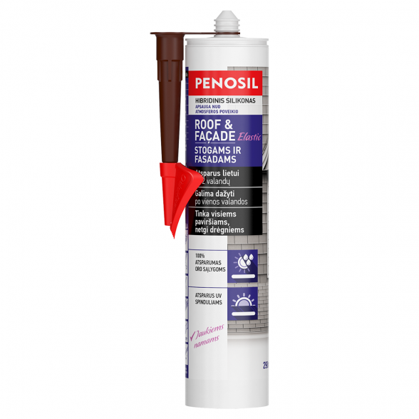 Stogų ir fasadų hermetikas PENOSIL Roof&Facade Elastic, 290ml ruda sp.