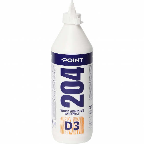 Klijai POINT 204 D3 Wood Adhesive, 1000ml skaidri sp.