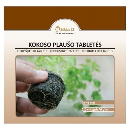 Kokoso plaušo tabletės, 45mm 10vnt