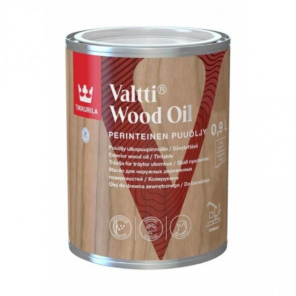 Tirpiklinis medienos aliejus TIKKURILA Valtti Wood Puuoljy Oil, 0,9l bespalvis