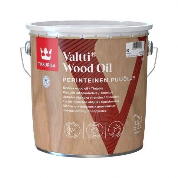 Tirpiklinis medienos aliejus TIKKURILA Valtti Wood Puuoljy Oil, 2,7l bespalvis