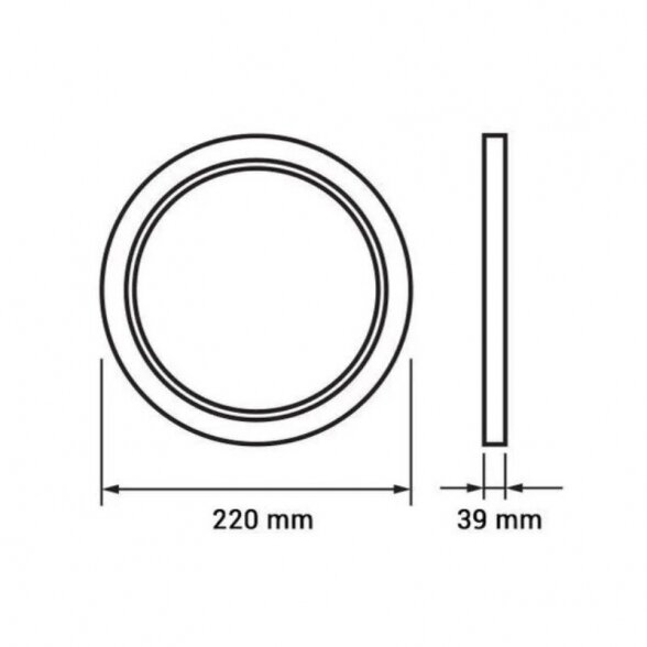 LED panelė apvali, 18W 220mm,potinkinė 2