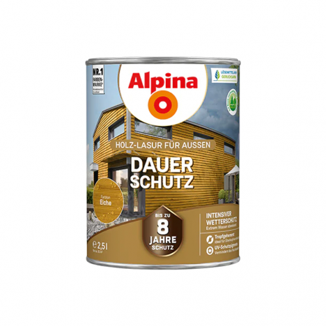 Medienos impregnantas ALPINA Dauer Schutz, 2,5l ąžuolo sp.