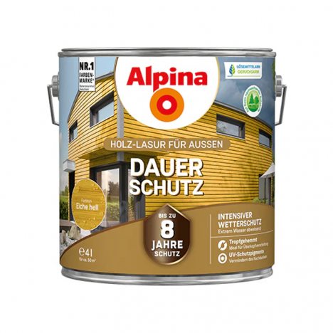 Medienos impregnantas ALPINA Dauer Schutz, 4l šviesaus ąžuolo sp.