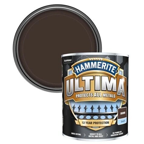 Metalo dažai HAMMERITE Ultima Matt, 700ml ruda sp. 1