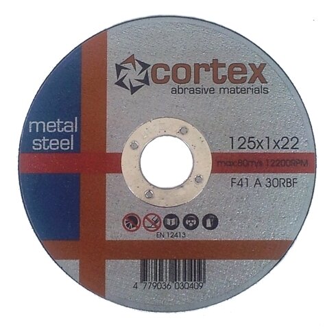 Metalo pjovimo diskas CORTEX DAA A30 RBF F41, 22,2x125mm